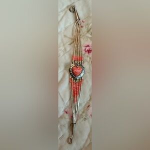 Southwestern Sterling Silver Stabilized Rhodochrosite Liquid Silver Bracelet